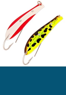 Doctor Spoon in (307) Nickel / Neon Blue - Yellow Bird Fishing Products