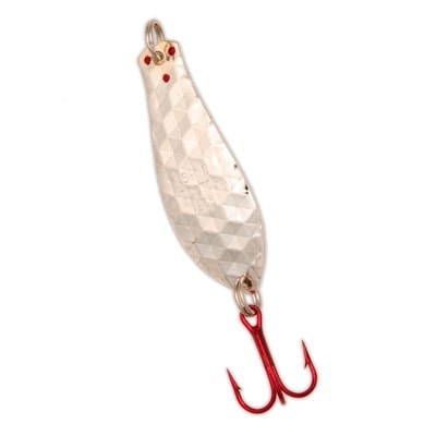 Premium Doctor Spoon with Red LazerSharp Hooks in (PM501) Hex Hammered  Nickel - Yellow Bird Fishing Products