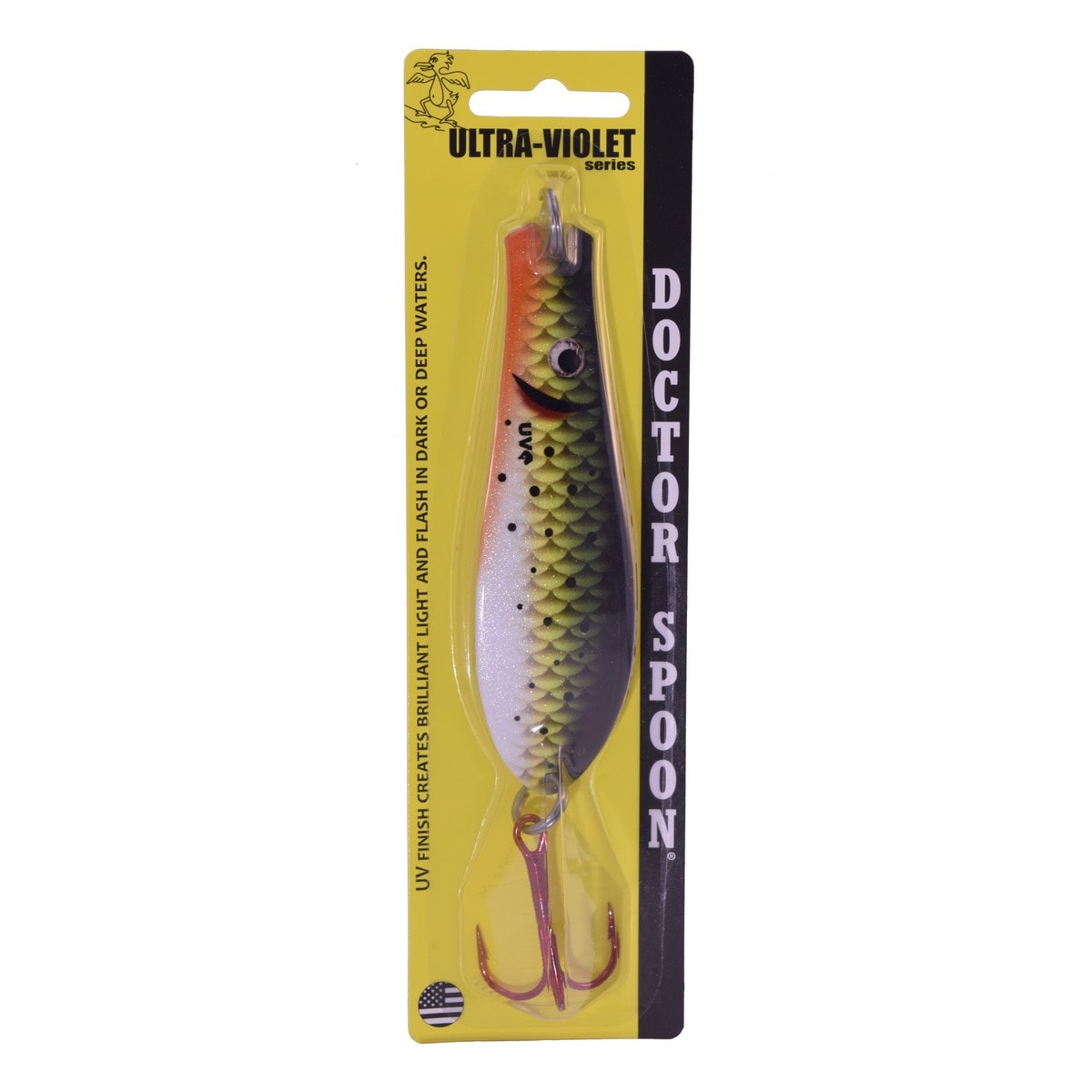 Ultra Violet Doctor Spoon in (540) Mossy - Yellow Bird Fishing
